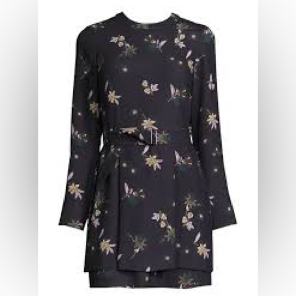 A.L.C The Jardini Floral Long Sleeve Silk Mini Dress Small Size 2